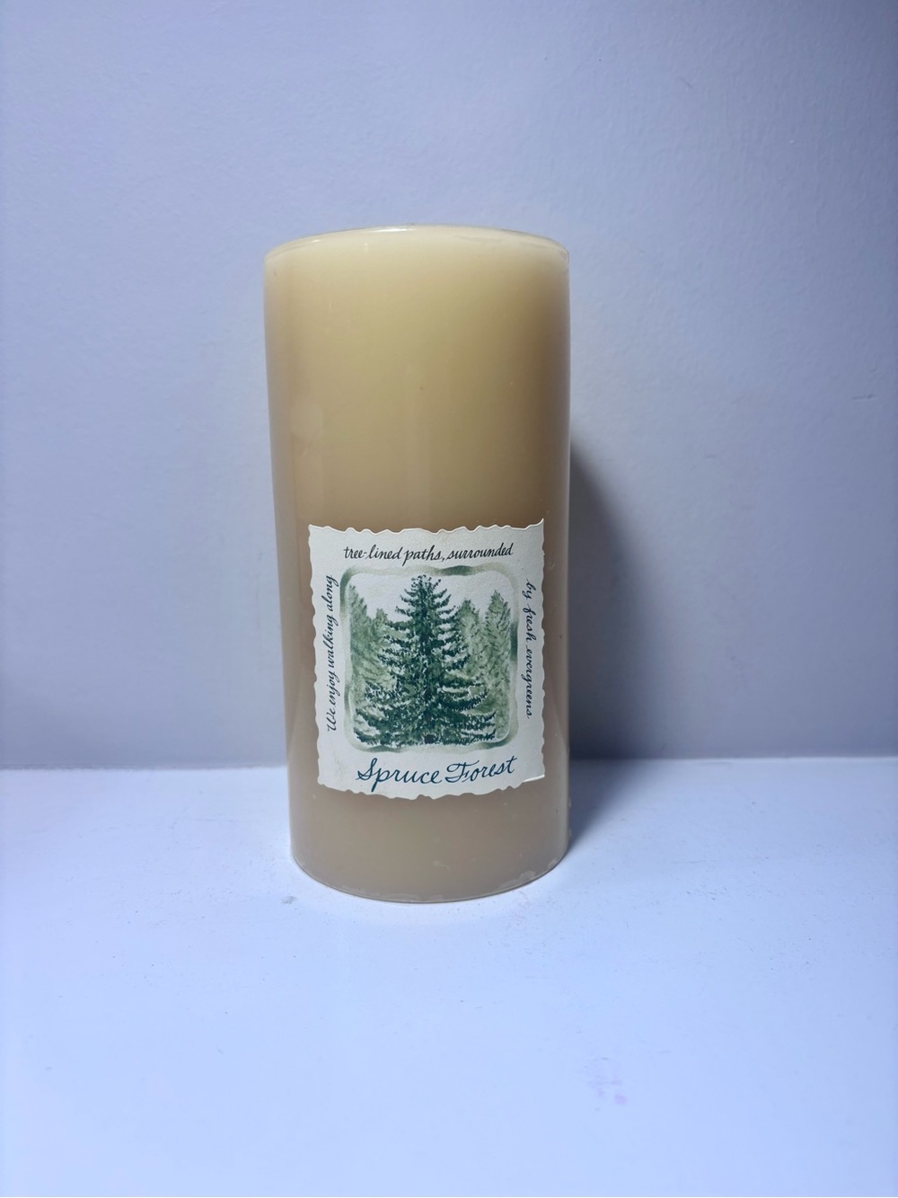 White Barn Bath and Body Works Spruce Forest Scented Pillar Candle 3x6 New - Picture 4 of 5